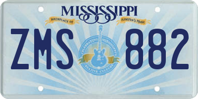 MS license plate ZMS882