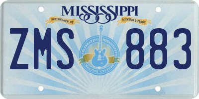 MS license plate ZMS883
