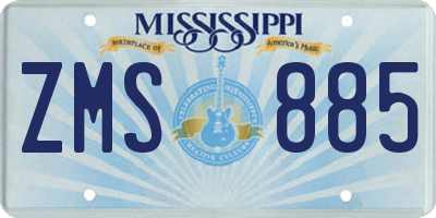 MS license plate ZMS885