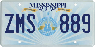 MS license plate ZMS889