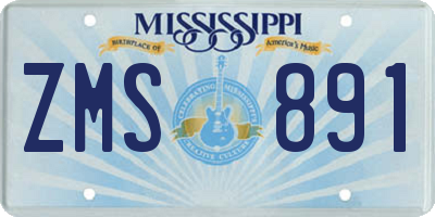 MS license plate ZMS891