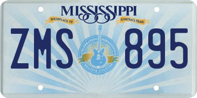 MS license plate ZMS895