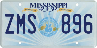 MS license plate ZMS896