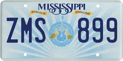 MS license plate ZMS899