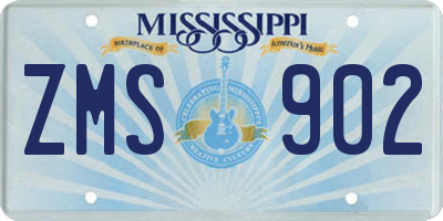 MS license plate ZMS902