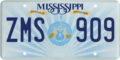 MS license plate ZMS909