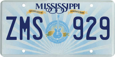 MS license plate ZMS929