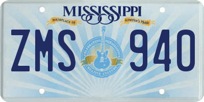 MS license plate ZMS940