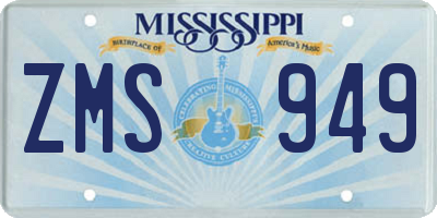 MS license plate ZMS949