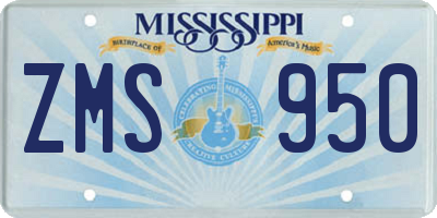 MS license plate ZMS950