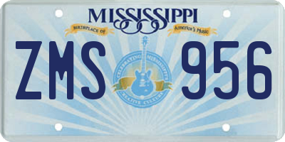 MS license plate ZMS956