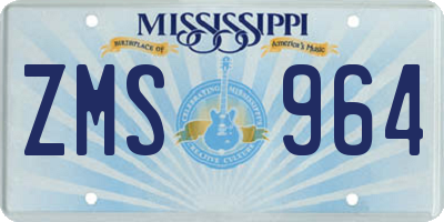 MS license plate ZMS964