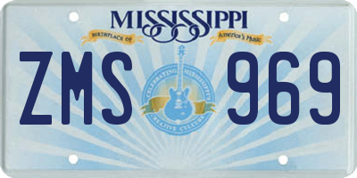 MS license plate ZMS969