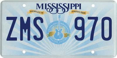 MS license plate ZMS970