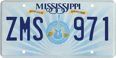 MS license plate ZMS971