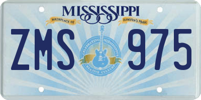 MS license plate ZMS975