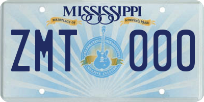 MS license plate ZMT000