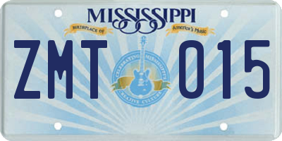 MS license plate ZMT015