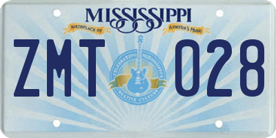 MS license plate ZMT028