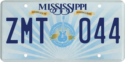 MS license plate ZMT044