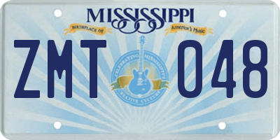 MS license plate ZMT048