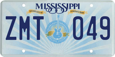 MS license plate ZMT049