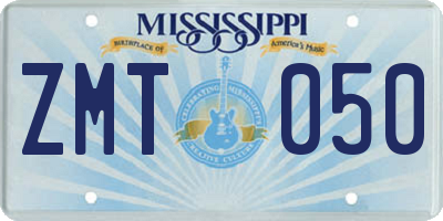MS license plate ZMT050
