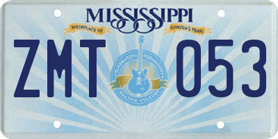 MS license plate ZMT053