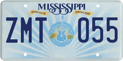 MS license plate ZMT055
