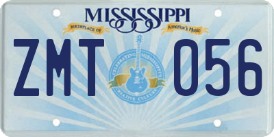 MS license plate ZMT056