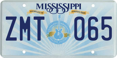 MS license plate ZMT065