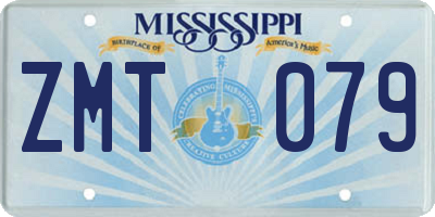 MS license plate ZMT079