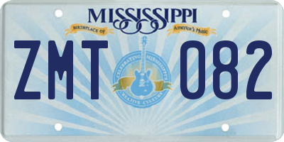 MS license plate ZMT082