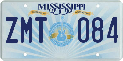 MS license plate ZMT084