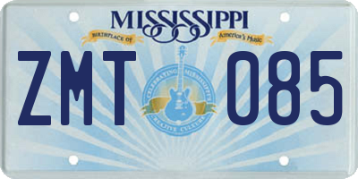 MS license plate ZMT085