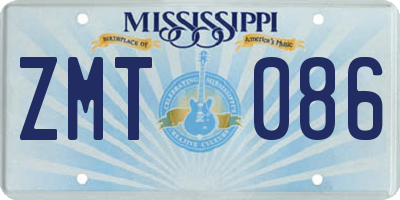 MS license plate ZMT086