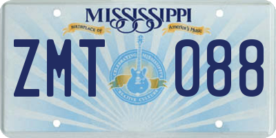 MS license plate ZMT088