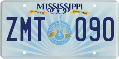 MS license plate ZMT090