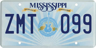 MS license plate ZMT099