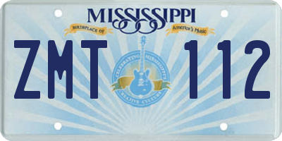 MS license plate ZMT112