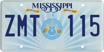 MS license plate ZMT115