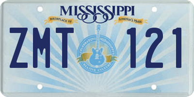 MS license plate ZMT121