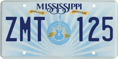 MS license plate ZMT125