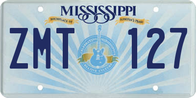 MS license plate ZMT127