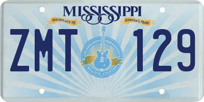 MS license plate ZMT129