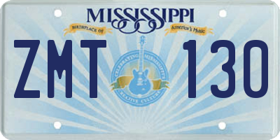 MS license plate ZMT130
