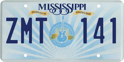 MS license plate ZMT141