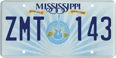 MS license plate ZMT143