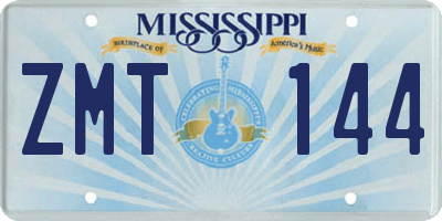 MS license plate ZMT144