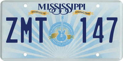 MS license plate ZMT147